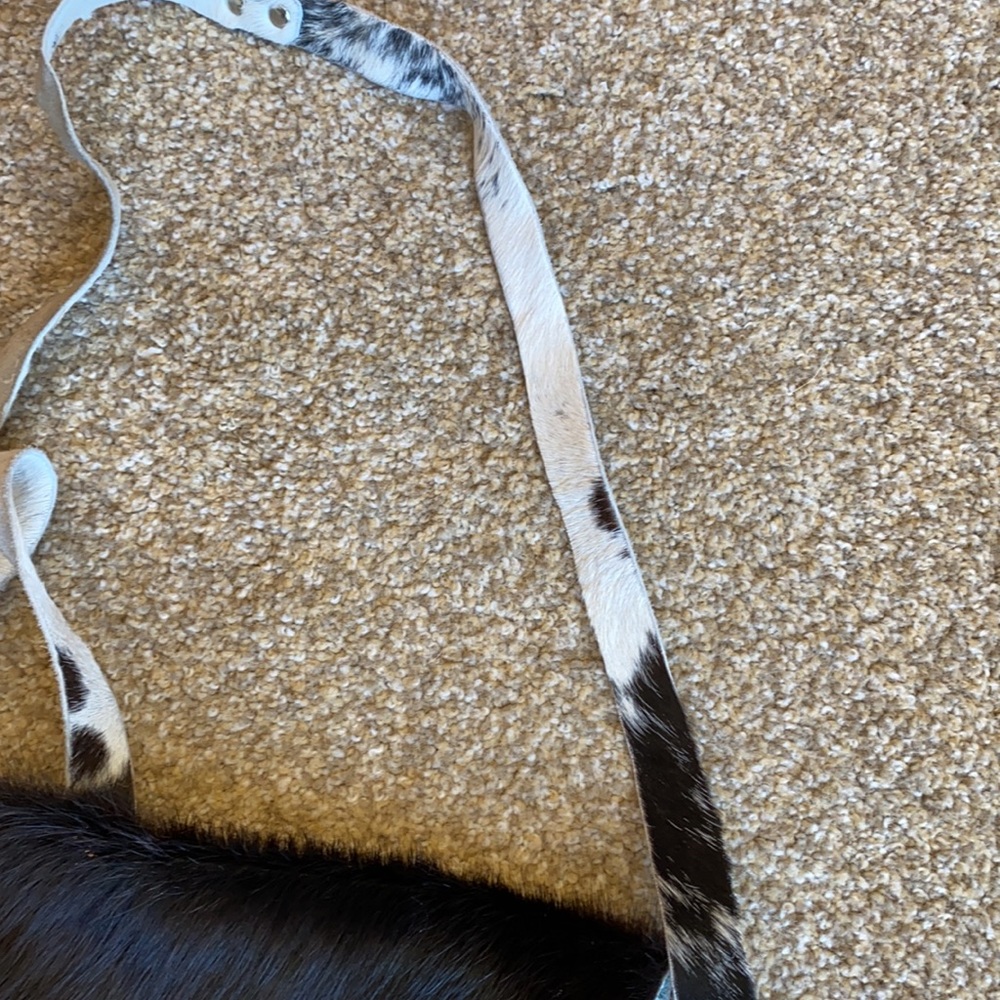 Cowhide leather with fur purse handbag - Picture 12 of 12